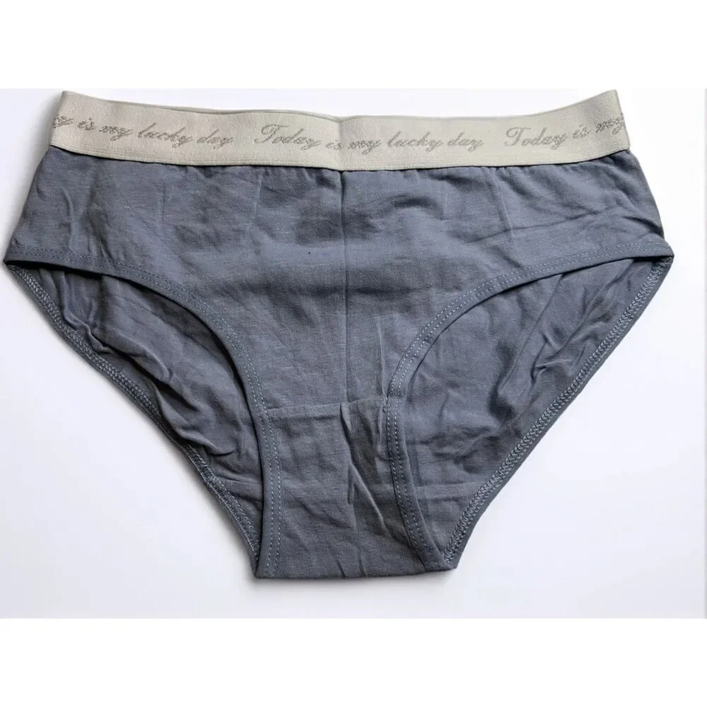 New Bikini Brief Today is Your Lucky Day Small Panties Underwear NWOT Blue Grey